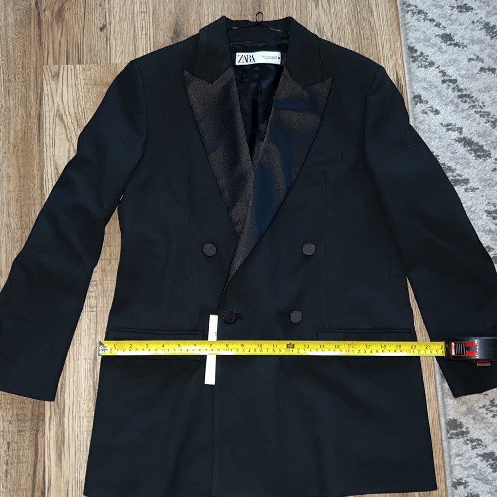 NEW! Zara Tonal Lapel Double Breasted Blazer - Picture 8 of 12